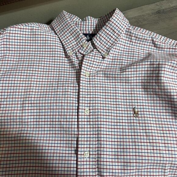 Ralph Lauren‎ Mens XL Long Sleeve Button Up White Plaid Classic Fit - Picture 3 of 4
